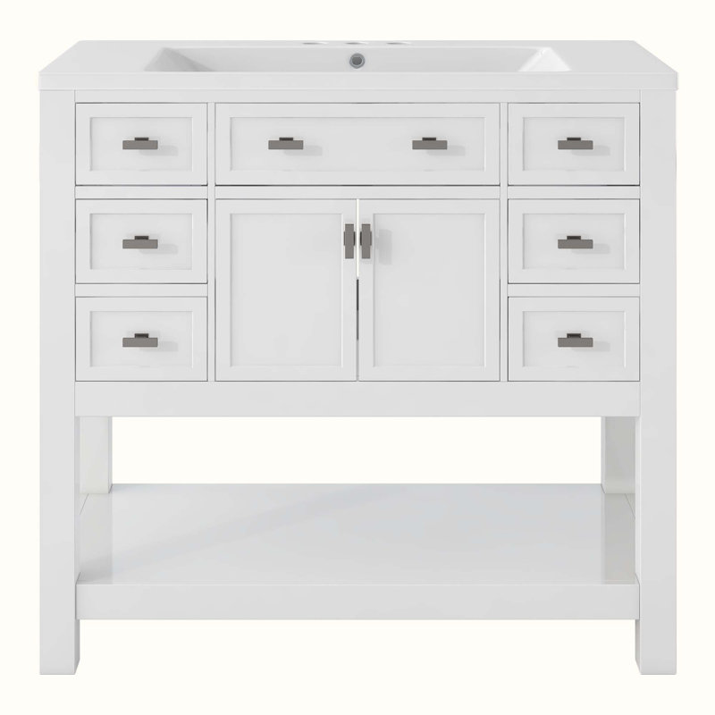 35.2'' Single Bathroom Vanity Base Only, White