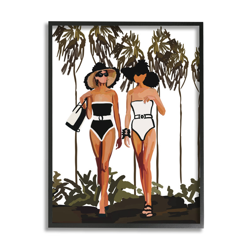 Beach Babes Tropical Adventure Canvas Print with Black Frame