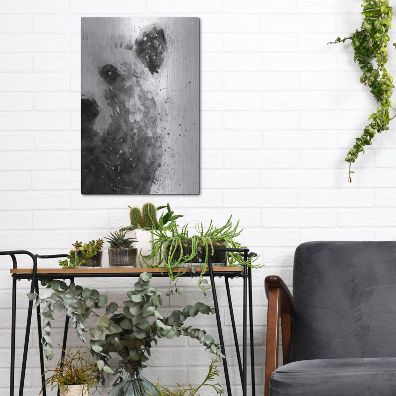 «Bear At Attention» par Brandon Wong, art mural, H 16 po x l 12 po