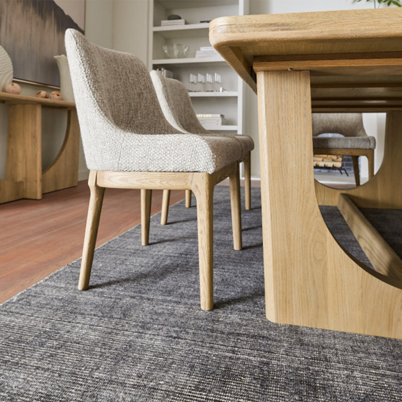 Stratos Wood 96" Dining Table in Raw Oak Finish with Clean Modern Design