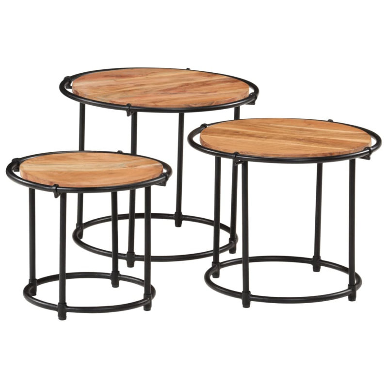  Nesting Table Mixed Colour Finish, Natural Wood