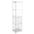 Modern Glass Display Cabinet with LED Lights, Quick-Assembly, Tempered Glass, 1-Door 4-Shelf, White