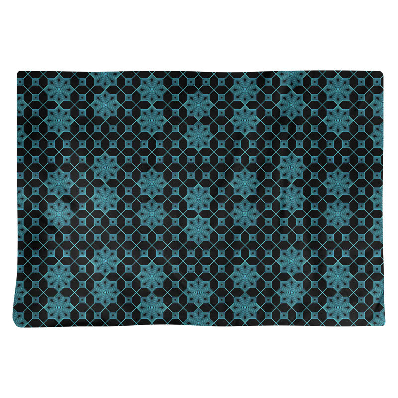 Napperon en coton 18 po Classic Lattice, Bleu / Noir