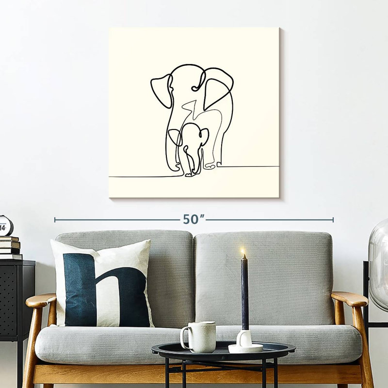 Crowle Elephant And Baby, H 30 po x l 30 po