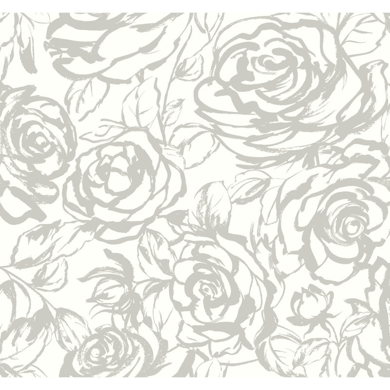 Papier peint rose Nelda, Argent