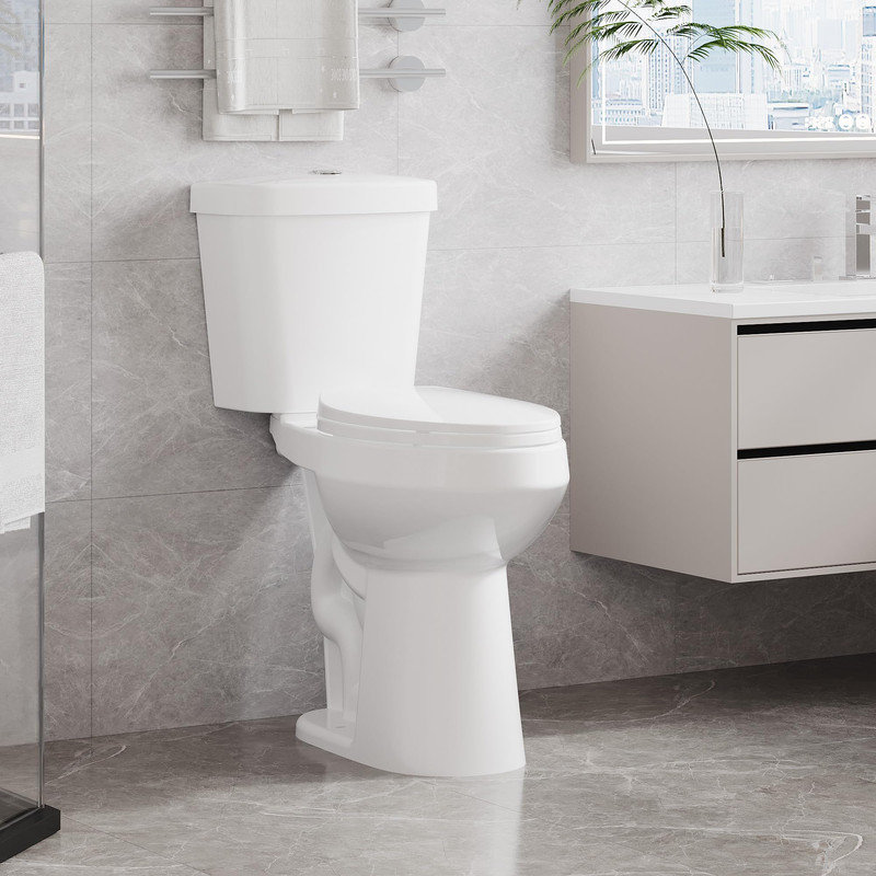 Toilette allongée deux pièces 21 po de hauteur ADA - 1,28 GPF, siège à fermeture douce, certifié CUPC