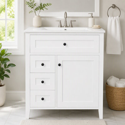 30" Bathroom Vanity with Sink and Ample Storage