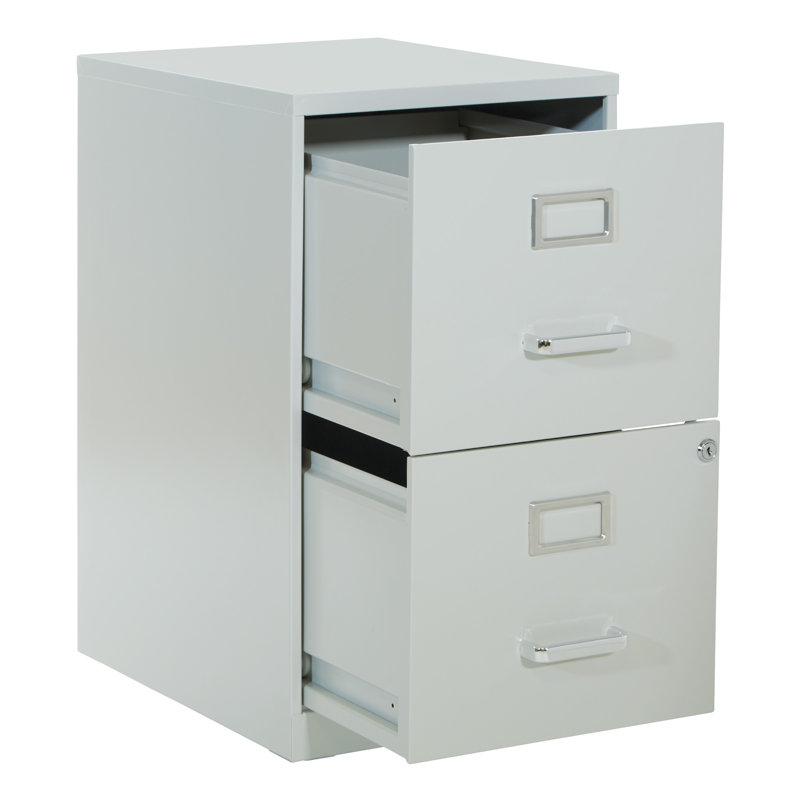 14.25'' Wide 2 -Drawer Steel File Cabinet, Grey