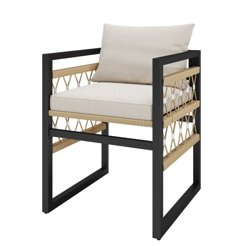 Garden Dining Set 4 Places With 1 Dining Table And 4 Chairs Beige
