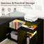 Bureau d'ordinateur en L avec armoire de rangement, tiroir et tablette, bureau à domicile rotatif et convertible avec lumière DEL-1999751869