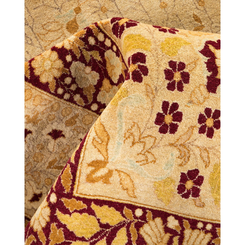 Tapis unique noué à la main Keenan - sable, 12 pi x 18 pi