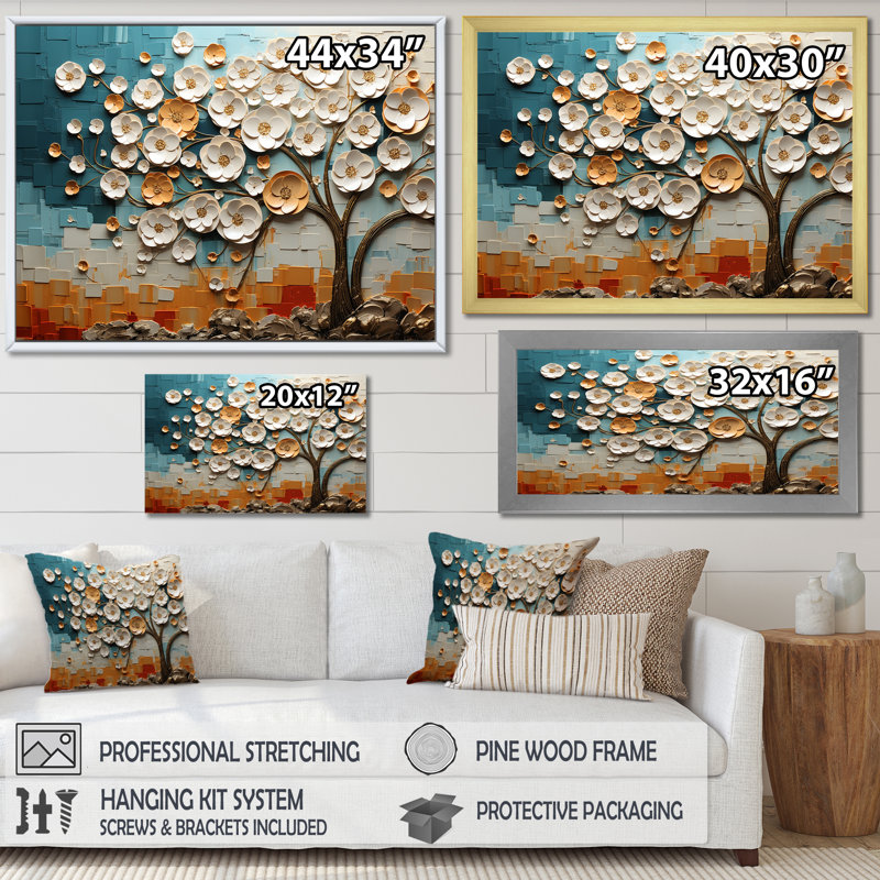 White And Yellow Flower Garden Beauty - Other Plants & Flowers Wall Art, 12" H x 20" W x 1" D, Black Closed Corner Frame