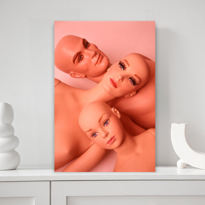 1970S Family 3 Dummies Mannequins Bald Stiff Mother Father Child Aliens Clones Weird Wacky Funny Dummy Models Classic Retro Vintage Wall Art