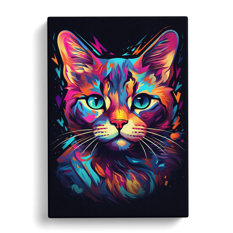 Bengal Cat Futurism - Print on Canvas, 50cm H x 35cm W x 3cm D