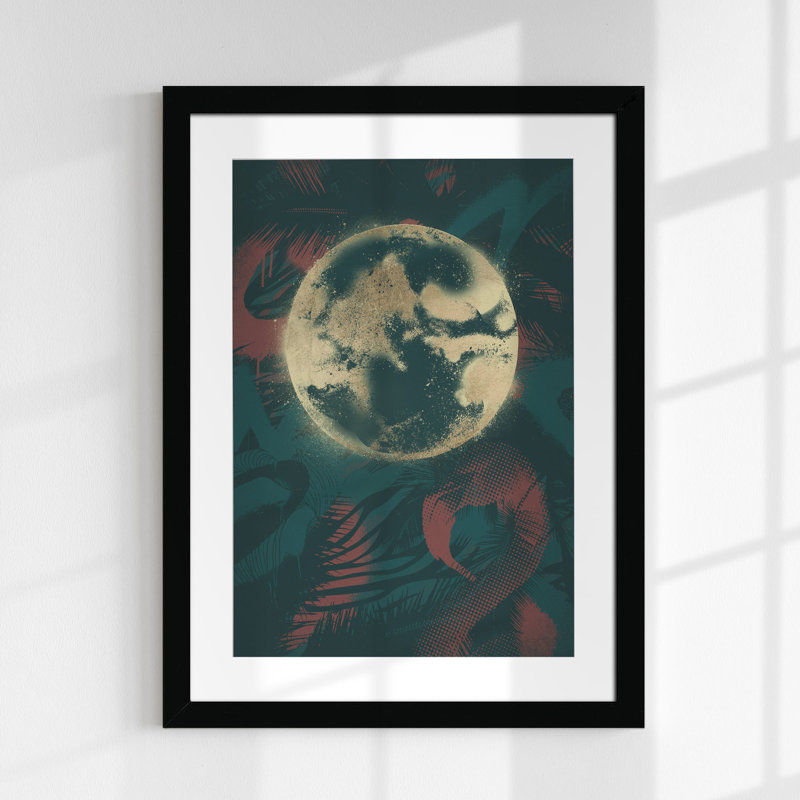 La Luna - Print on Canvas, 91cm H x 61cm W x 5cm D, Black Framed