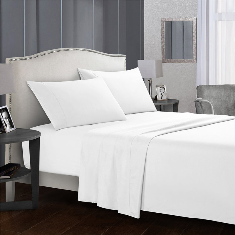 Ensemble de draps Deep pochettes Easy fit, Blanc, Ensemble de draps pour lit simple + drap-housse + 
