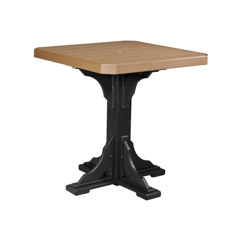 Table carrée Stepanian, Noir, H 36,5 po x l 41 po x P 41 po, Cèdre
