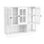 Armoire murale à 3 portes, porte en verre blanc, porte-serviettes, style moderne, verre trempé et esthétique, tablettes amovibles
