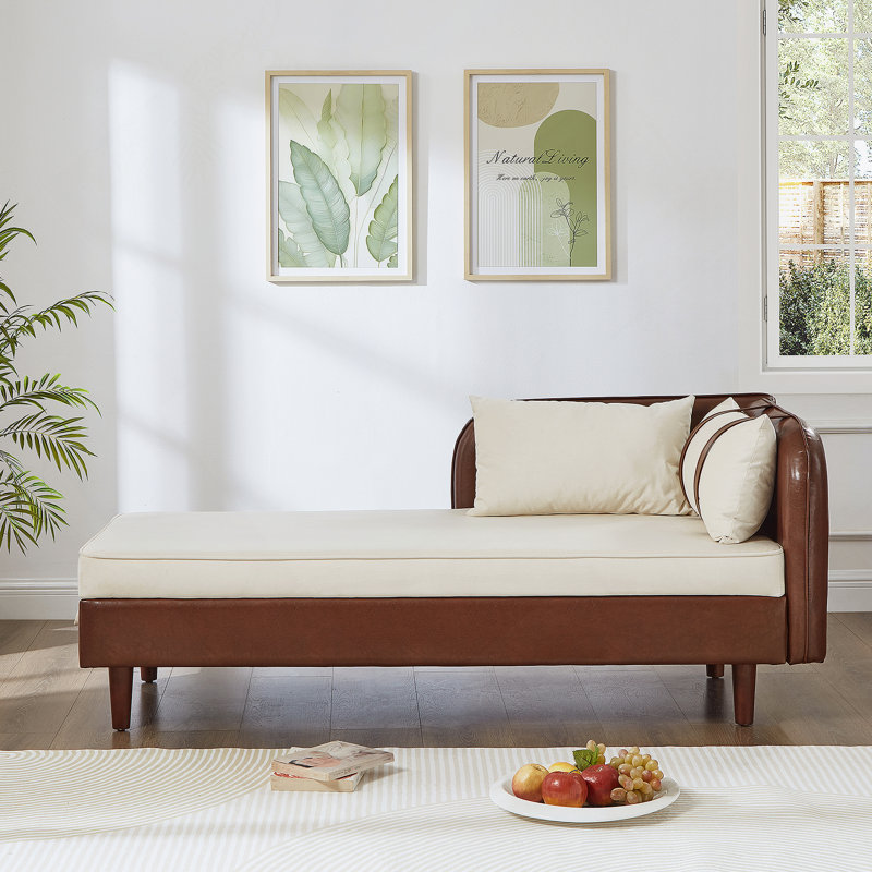 Chaise longue de rangement avec coussins moelleux
