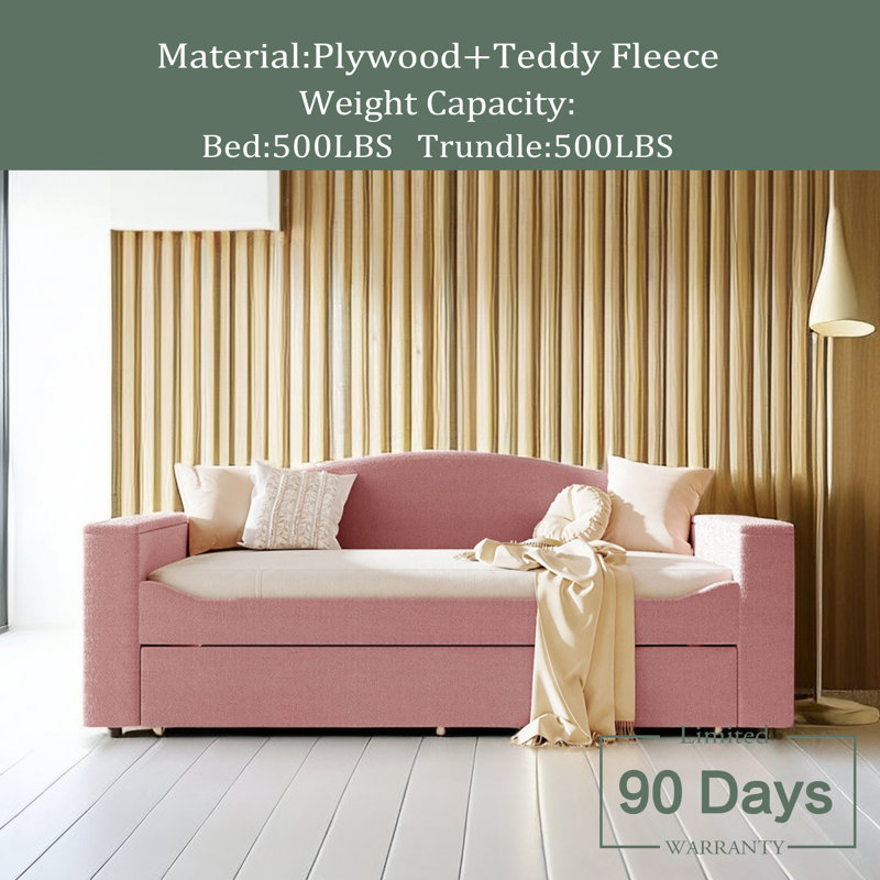 Marshaya Upholstered Daybed, Pink