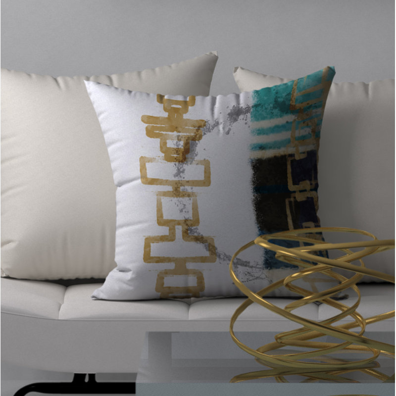 Abstract Reversible Throw Pillow, 20" x 20"