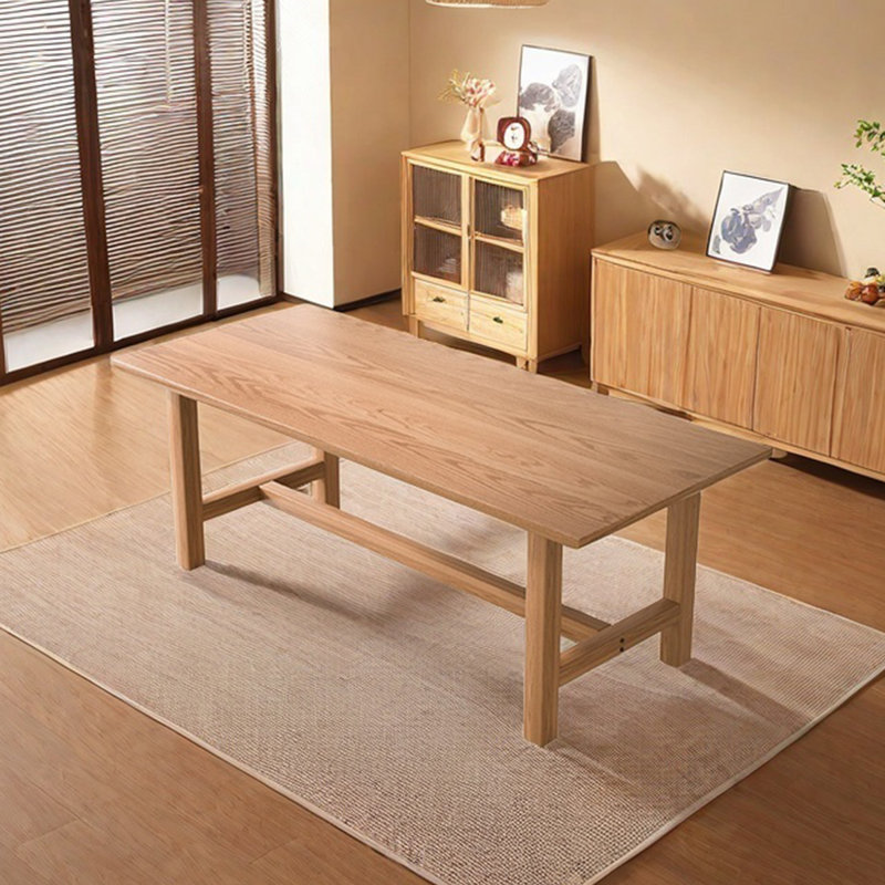 Table en bois massif avec des coins arrondis simples, H 29,53 po x L 55,12 po x l 27,56 po