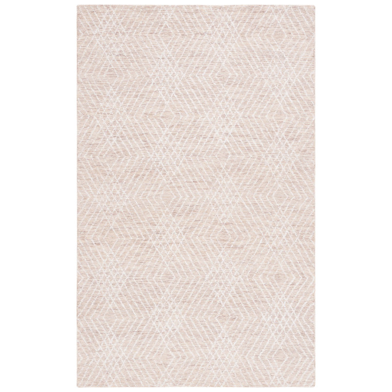 Sabrinia Abstract Hand Tufted Wool/Chenil/Cotton Abstract Rug in Beige/Ivory, Rectangle 3' x 5'