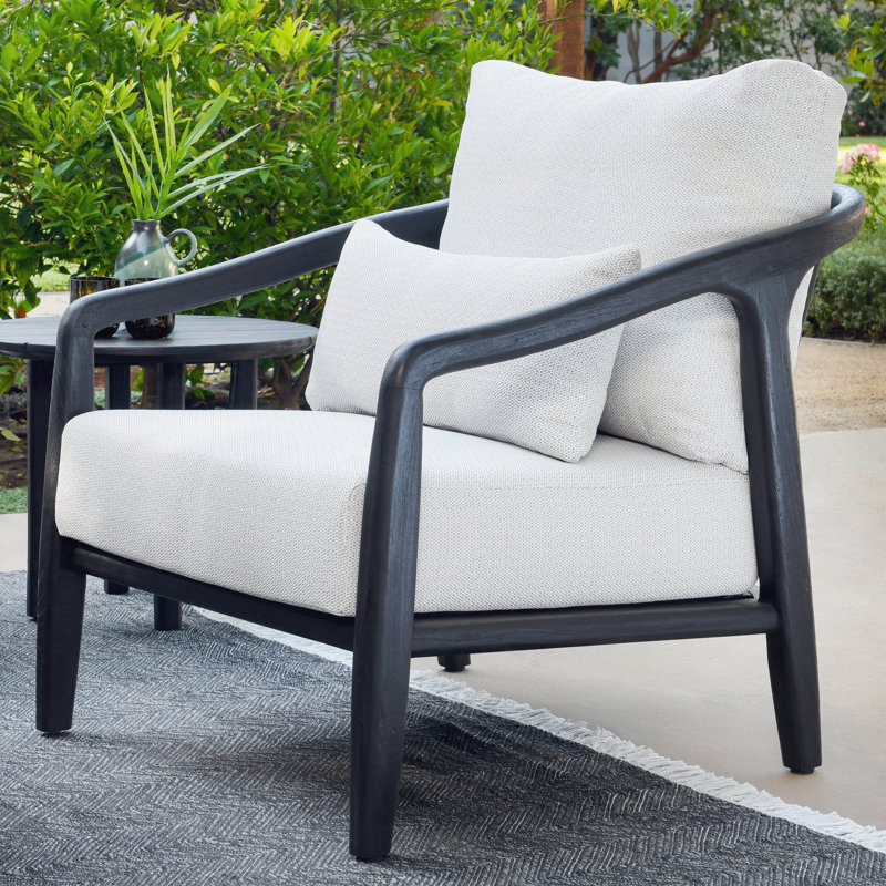 Chaise de patio avec coussins Aria, Noir