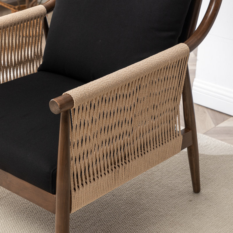 Fauteuil rembourré Radira, Polyester noir