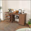Table de machine à coudre pliable de 57,5 po avec roulettes verrouillables, station de bricolage avec tablettes, bacs et armoire, armoire de couture réglable / bureau pour la maison, la chambre à coucher et la salle d'artisanat (noyer)-133598341