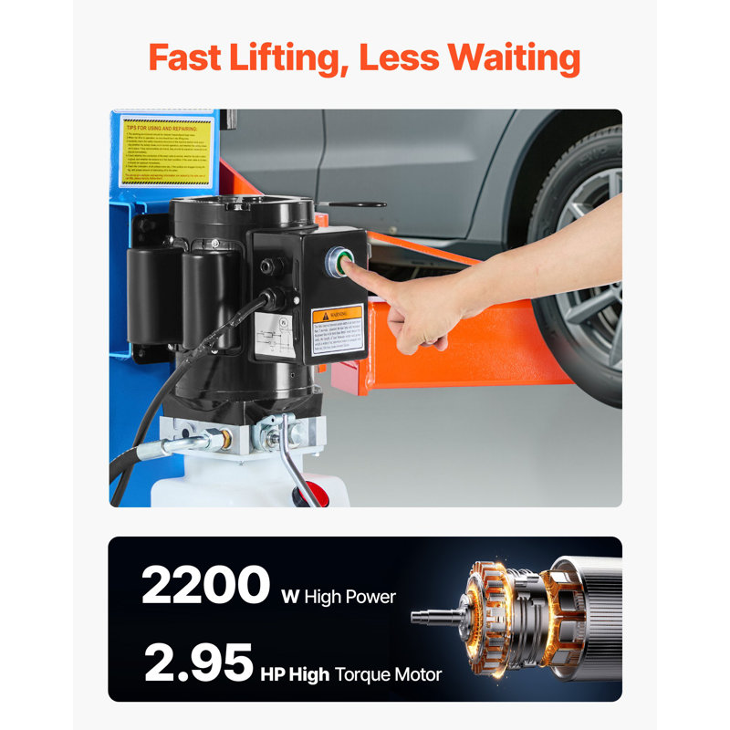2 Post Lift, 9000 Lbs Capacity, 220V 2.95 HP Powerful Motor, Two Post Car Lift Auto Hoist For Sedan SUV Pickup, Automotive Hoist 74.8 Inch Height For Home Garage, Repair Shop, Workshop, Blue