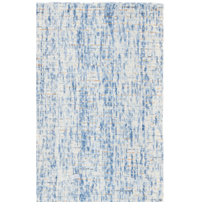 Tapis abstrait bleu foncé / rouille MSR