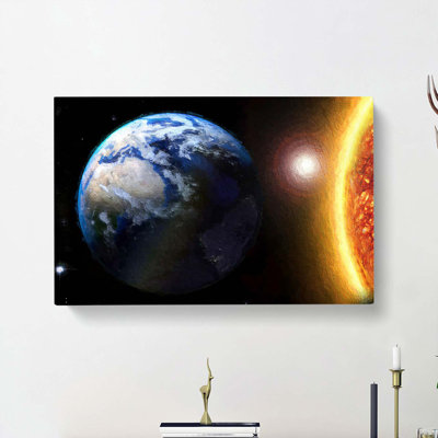 The Sun And Earth - Wrapped Canvas