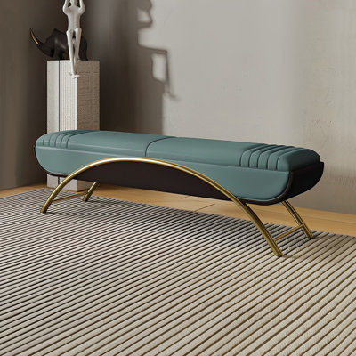 Banc de rangement rembourré avec tabouret italien