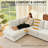 100" L-Shaped Sectional Couch with Reversible Chaise, Modern Deep 3-Seater Corner Sofa, Comfy Chenille Cloud Couches-542070258