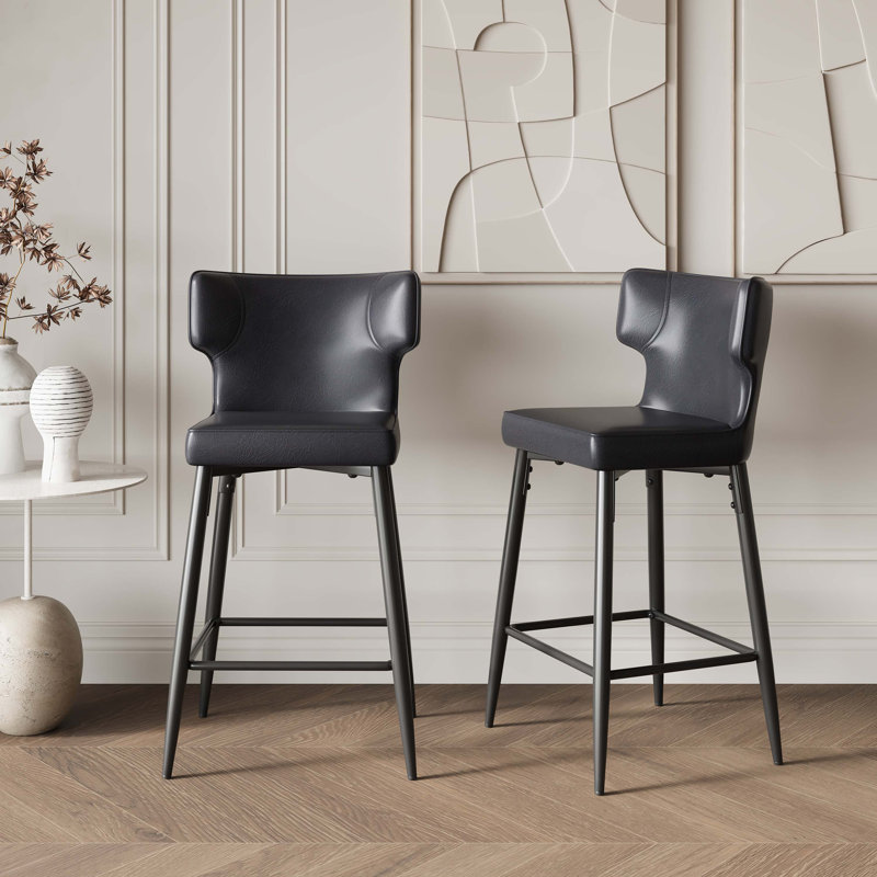 Ensemble de deux tabourets Dejon, Noir