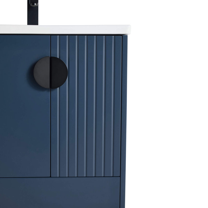 Ensemble de meuble-lavabo simple 20 po Saimah, Noir, Bleu marine