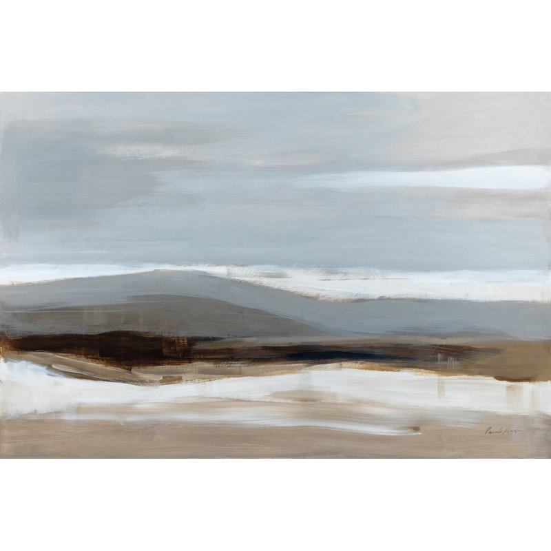 Paysage de janvier, H 20 po x l 30 po, Non, Toile avec cadre argenté