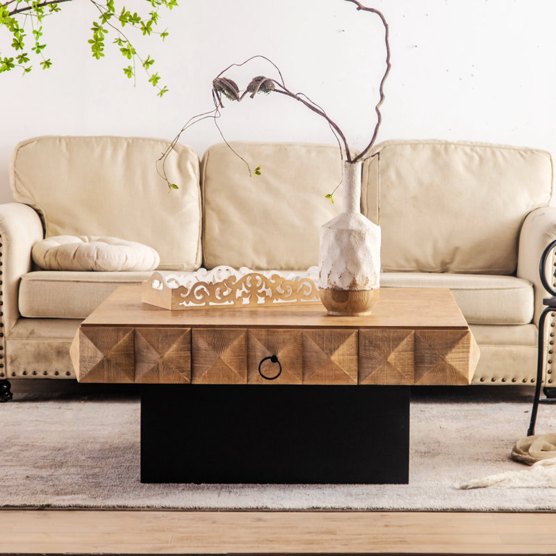 Table basse avec rangement Ekaterini, H 18,31 po x L 41,73 po x l 41,73 po