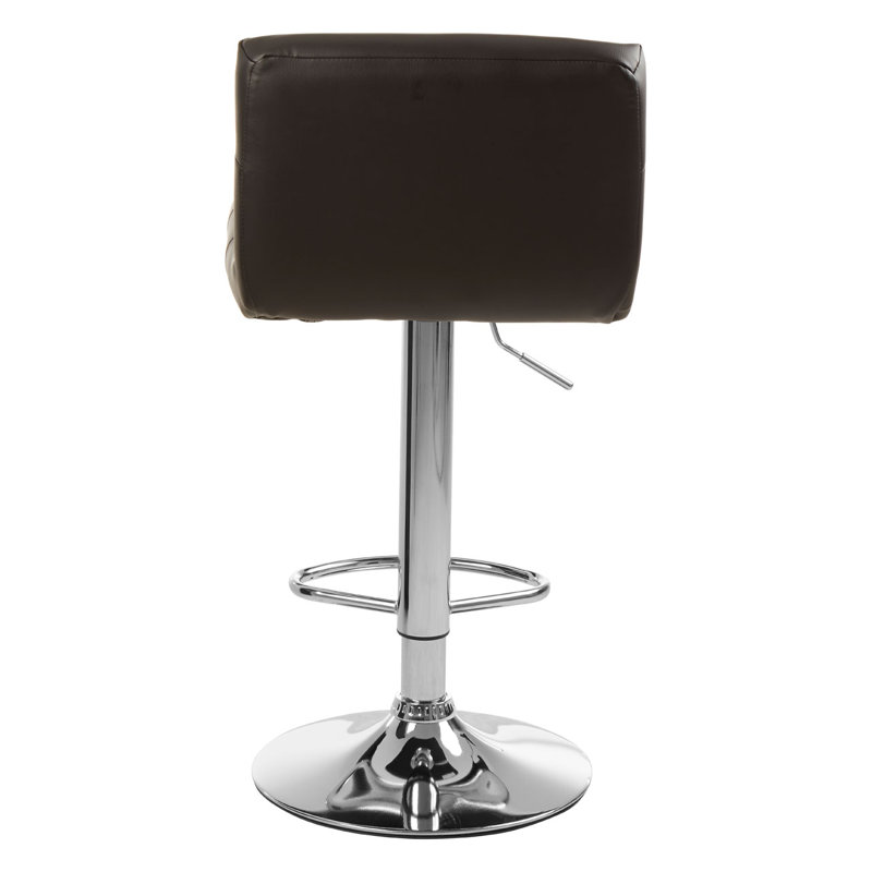 Tricia Swivel Upholstered Adjustable Height Counter Stool with Metal Frame, Black