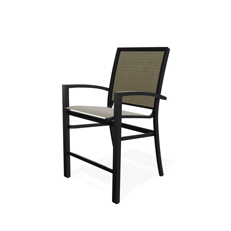 Tabouret de comptoir d'extérieur 26 po Kendall, Noir, Pierre Elevation