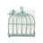 Bird Napkin Holder, Mint Green Distressed Metal Birdcage Stand with Perched Bird Accent 