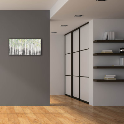 «Soft Birches Charcoal» par James Wiens, art mural sur toile
