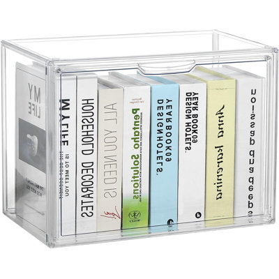 Cubes de rangement empilables en acrylique Structure stable et emboîtable et porte magnétique anti-poussière