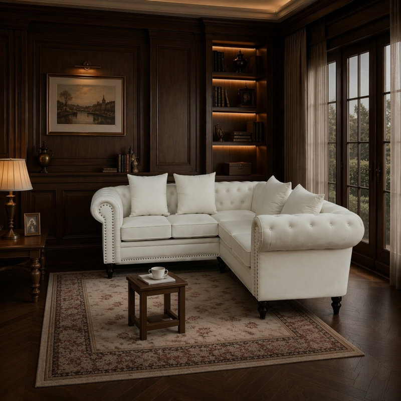 Canapé modulaire 2 pièces Traditional, Canapé Chesterfield