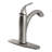 FlowCurve 8 in. Centerset 1-Handle Pull-Out Sprayer Kitchen Faucet with Deckplate in Brushed Nickel