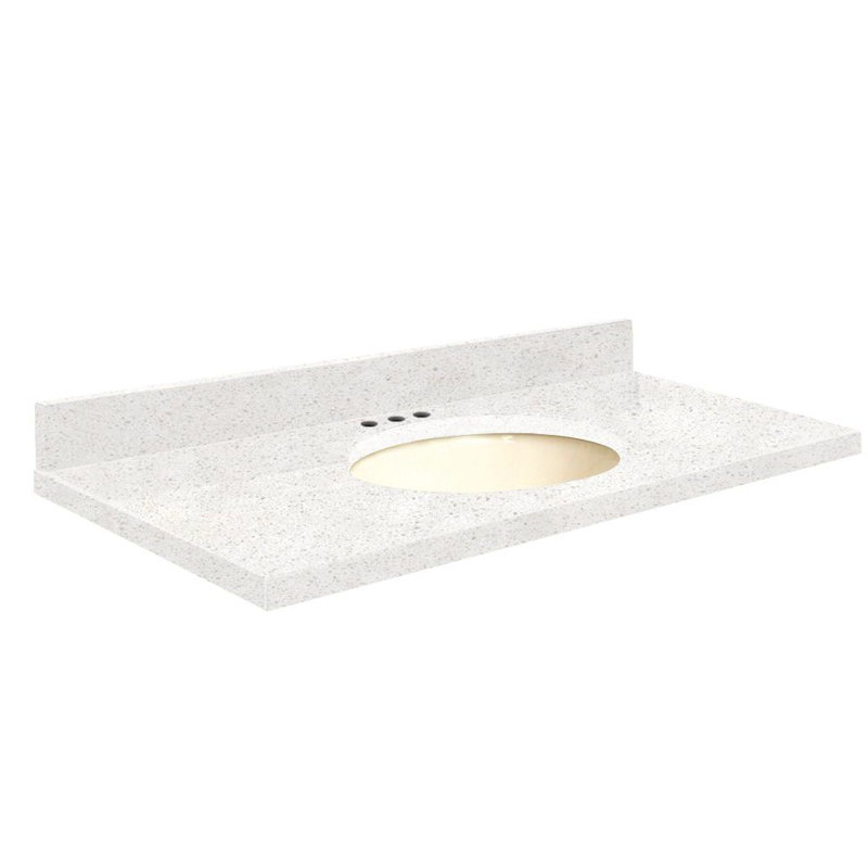 Dessus de salle de bain simple 25 po meuble-lavabo, Biscuit, Simple, Extase