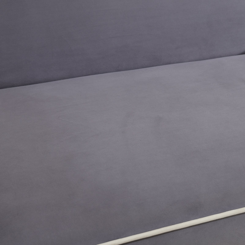 Canapé convertible en flanelle rembourrée, brun, Mélange de polyester gris