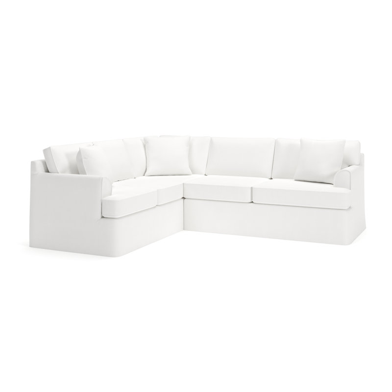 Canapé modulaire 2 pièces Conradina, Orienté à gauche (vu de face), Toile blanc cassé Bayou