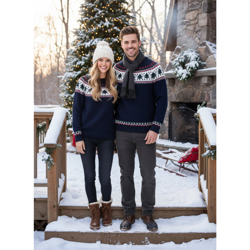 Fun Christmas Trees Navy Jumper, 3XL